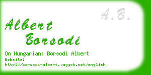 albert borsodi business card